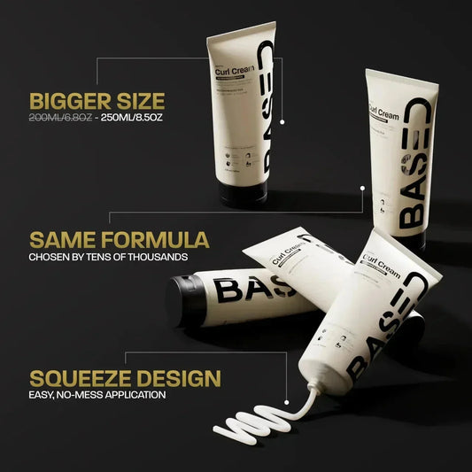 BASED Curl Cream - side angle for men UK