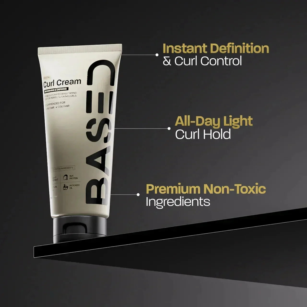 BASED Curl Cream - product label for men UK