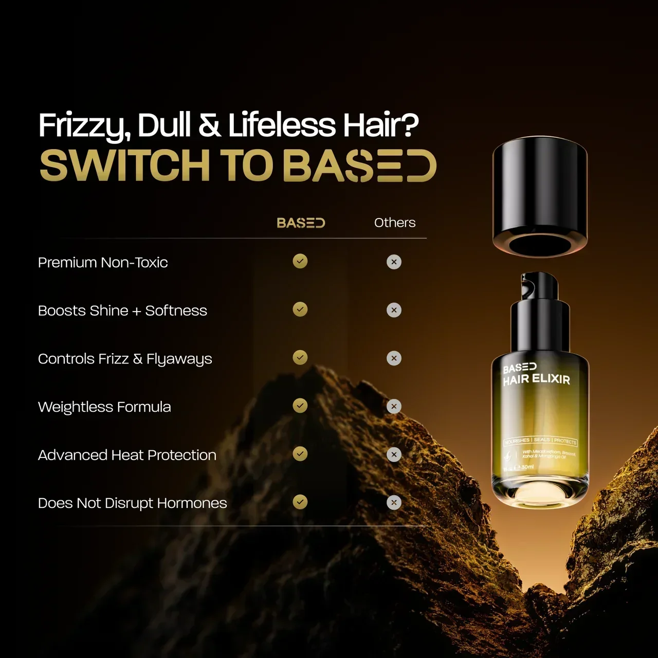 BASED Hair Elixir - lifestyle shot for men UK